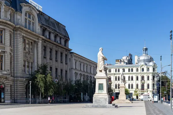 Bucharest Roemenië August 2021 Universitair Plein Het Centrum Oude Stad — Stockfoto