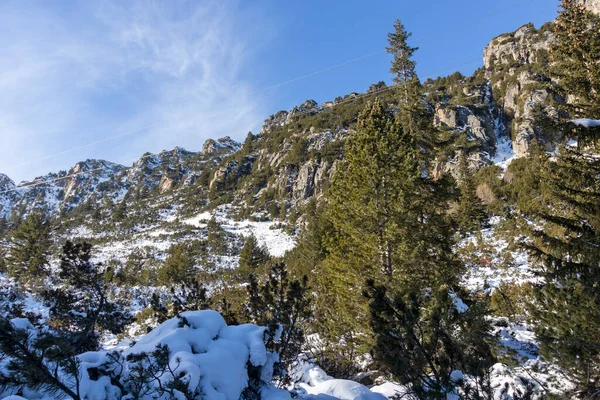 Paisagem Inverno Incrível Rila Mountain Perto Malyovitsa Pico Bulgária — Fotografia de Stock