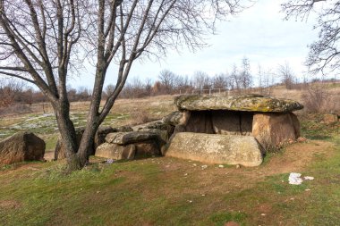 Ancient Thracian dolmen Nachevi Chairi (Nachovi chairi) near village of Hlyabovo, Haskovo Region, Bulgaria