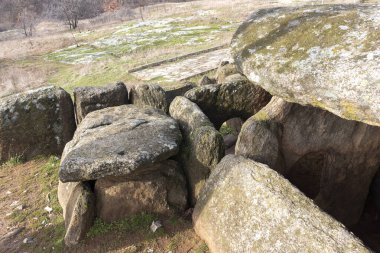 Ancient Thracian dolmen Nachevi Chairi (Nachovi chairi) near village of Hlyabovo, Haskovo Region, Bulgaria