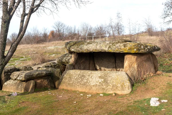 Ancient Thracian dolmen Nachevi Chairi (Nachovi chairi) near village of Hlyabovo, Haskovo Region, Bulgaria