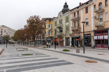 PLEVEN, BULGARIA - 8 Kasım 2020: Bulgaristan 'ın Plevne kentinin Panoraması