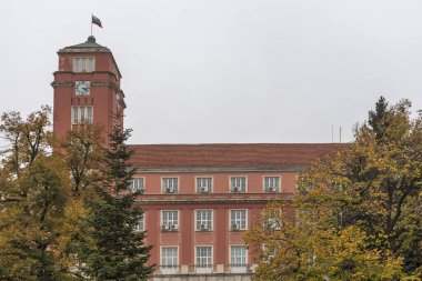 PLEVEN, BULGARIA - 8 Kasım 2020: Bulgaristan 'ın Plevne kentinin Panoraması