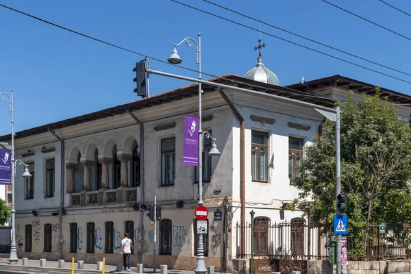 Βουκουρεστι Ρουμανια Αυγουστου 2021 Τυπικός Δρόμος Και Κτίριο Στο Κέντρο — Φωτογραφία Αρχείου