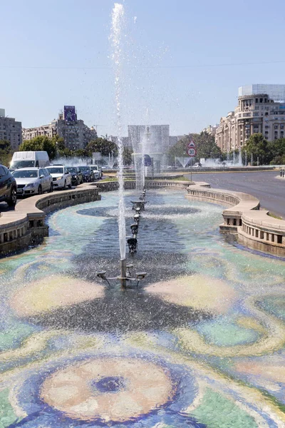 Bucharest Romania August 2021 Fountain Unirii Square Center City Bucharest — Stock Photo, Image