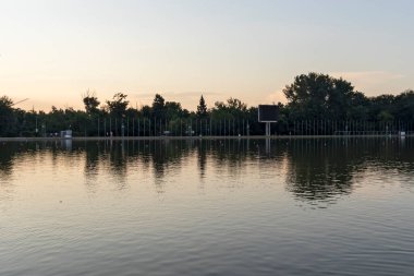 Sunset view of Rowing Venue in city of Plovdiv, Bulgaria