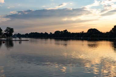 Sunset view of Rowing Venue in city of Plovdiv, Bulgaria