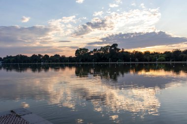 Sunset view of Rowing Venue in city of Plovdiv, Bulgaria