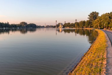 Sunset view of Rowing Venue in city of Plovdiv, Bulgaria