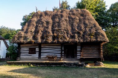 BUCHAREST, ROMANIA - 17 Ağustos 2021: Romanya 'nın Bükreş kentindeki Dimitrie Gusti Ulusal Köy Müzesi