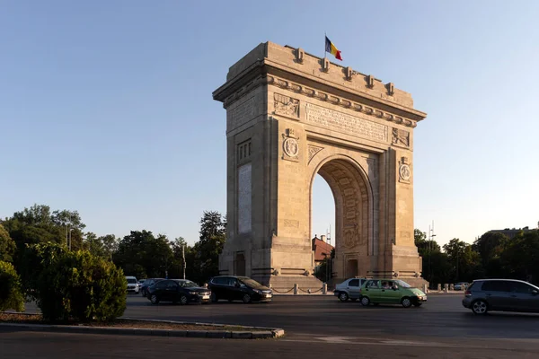 Bucharest Romania August 2021 Sunset View Arch Triumph City Bucharest — Stock Fotó