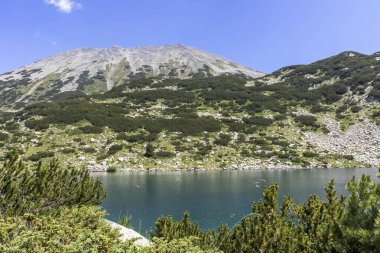 İnanılmaz yaz manzarası Pirin Dağı ve Balık Banderitsa Gölü, Bulgaristan