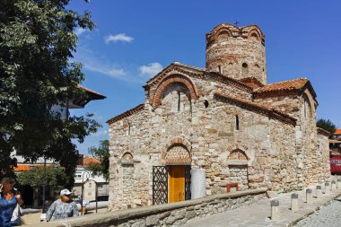 NESSEBAR, BULGARIA - AUGUST 12, 2018: Typical Building and street at old town of Nessebar, Burgas Region, Bulgaria