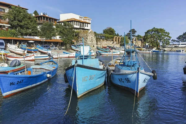 NESSEBAR, BULGARIA - AUGUST 12, 2018: Typical Building and street at old town of Nessebar, Burgas Region, Bulgaria