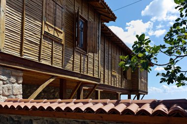 SOZOPOL, BULGARIA -  AUGUST 10, 2018: Typical Street and Building at Old town of Sozopol, Burgas Region, Bulgaria