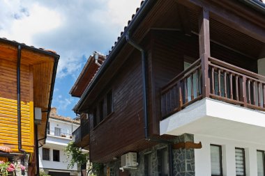 SOZOPOL, BULGARIA -  AUGUST 10, 2018: Typical Street and Building at Old town of Sozopol, Burgas Region, Bulgaria