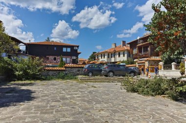 SOZOPOL, BULGARIA -  AUGUST 10, 2018: Typical Street and Building at Old town of Sozopol, Burgas Region, Bulgaria
