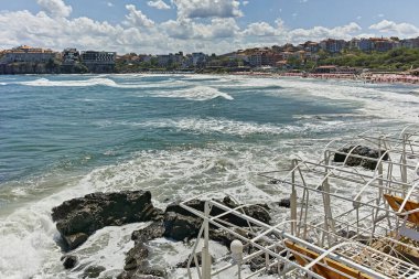 SOZOPOL, BULGARIA -  AUGUST 10, 2018: Typical Street and Building at Old town of Sozopol, Burgas Region, Bulgaria