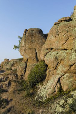 Sunset Autumn view of Rock Formation Belogradchik Rocks, Vidin Region, Bulgaria