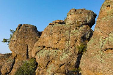 Sunset Autumn view of Rock Formation Belogradchik Rocks, Vidin Region, Bulgaria