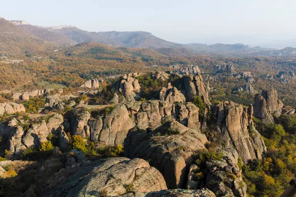 Sunset Autumn View Rock Formation Belogradchik Rocks Vidin Region Bulgaria — ストック写真