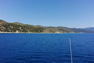 Kutsal Dağ 'ın otonom manastırı Athos Dağı' nın muhteşem manzarası, Chalkidiki, Yunanistan