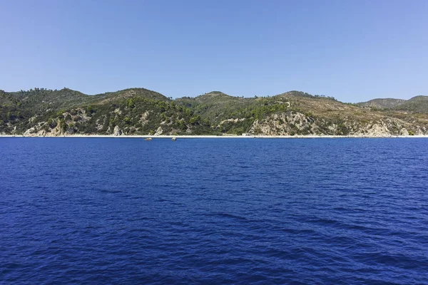 Verbazingwekkend Panorama Van Berg Athos Autonome Kloosterstaat Chalkidiki Griekenland — Stockfoto