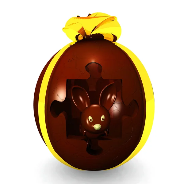 Um ovo oriental de chocolate e coelho — Fotografia de Stock