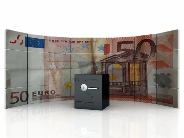 Biztonság és euro-bank — Stock Fotó