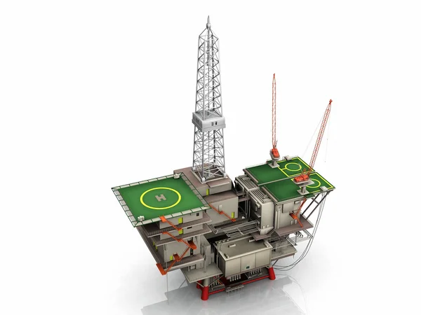 beyaz zemin üzerinde petrol platformu