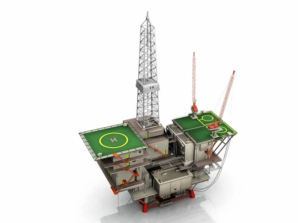 La piattaforma petrolifera su sfondo bianco — Foto Stock
