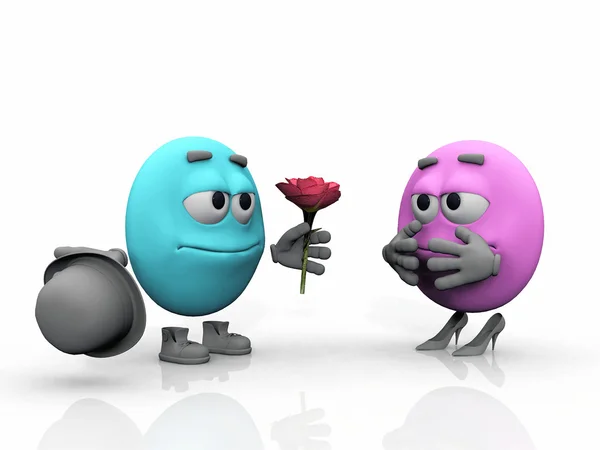 Mr.blue smiley e Mrs. pink Smiley — Foto Stock