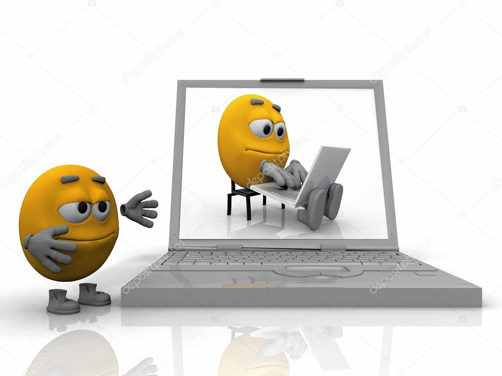 The yellow smiley learns informating