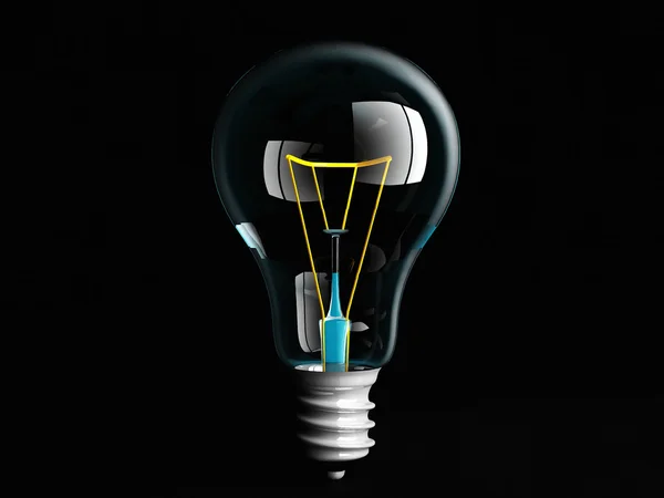 A light bulb on a black background — Stock Photo, Image