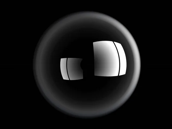 Una bola de vidrio sobre un fondo negro —  Fotos de Stock