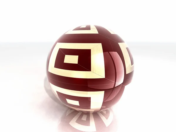 Drewniane szkła piłkę z odbiciem — Zdjęcie stockowe