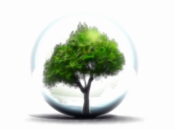 Green tree in a bubble — Stock Photo, Image