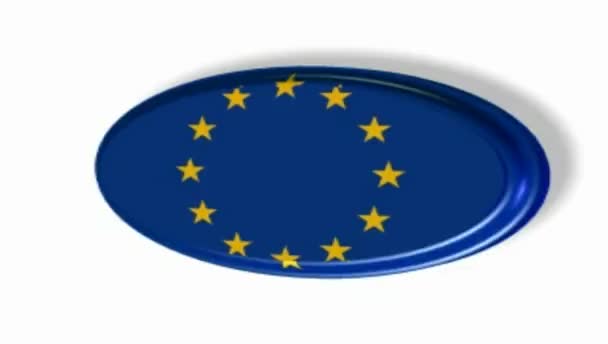 Bandiera dell'Unione europea. Segno rotante — Video Stock