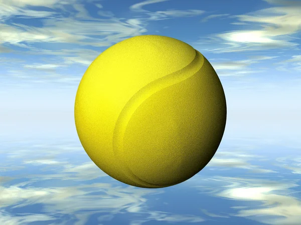 La balle de tennis jaune — Photo