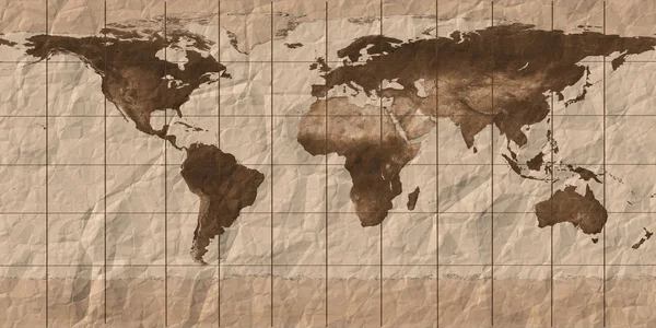 Gamla kartor över hela världen — Stockfoto