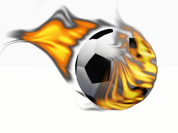 Una pelota de fútbol prende fuego —  Fotos de Stock