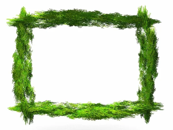 Duży zielony rama z liści — Zdjęcie stockowe