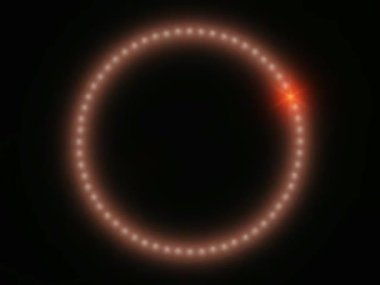 Kırmızı yanıp sönen noktalar daire