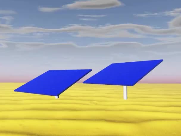 SolpanelerΟι ηλιακοί συλλέκτες — Stockvideo