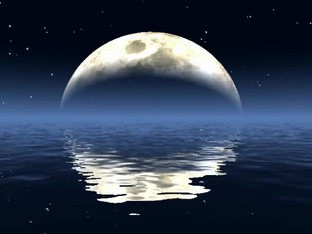 Lune réfléchie dans l'eau 