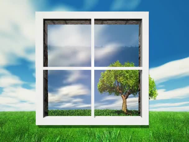 Les arbres et la nature à travers la fenêtre 