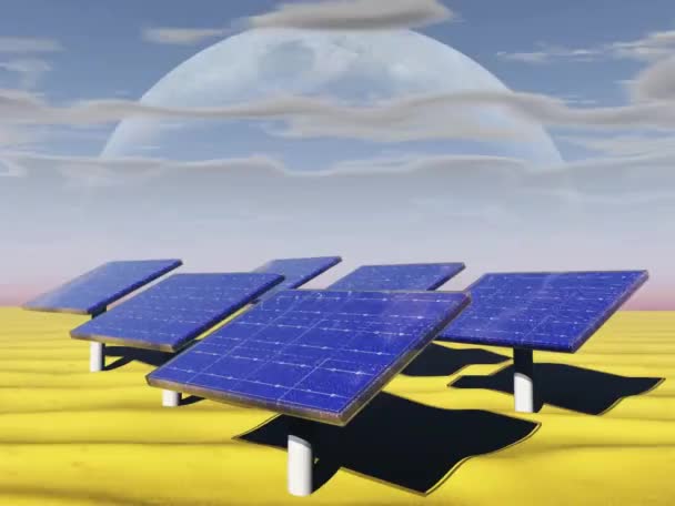 Paneles solares Desierto — Vídeos de Stock