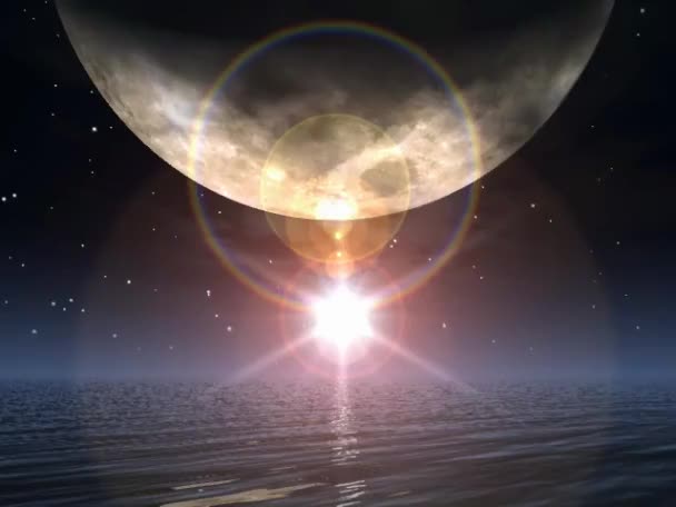Księżyc i słońce — Wideo stockowe