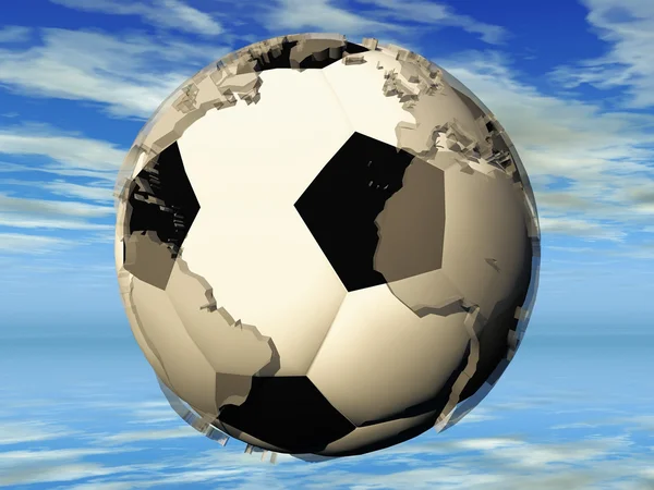 Ποδόσφαιρο και τη γη — Φωτογραφία Αρχείου