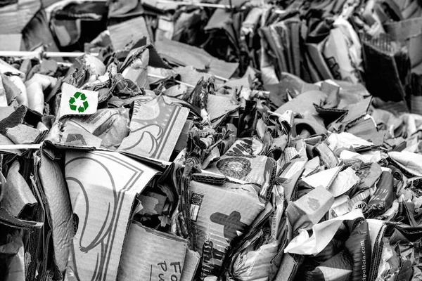 Cardboard Recycling Balck White — стоковое фото